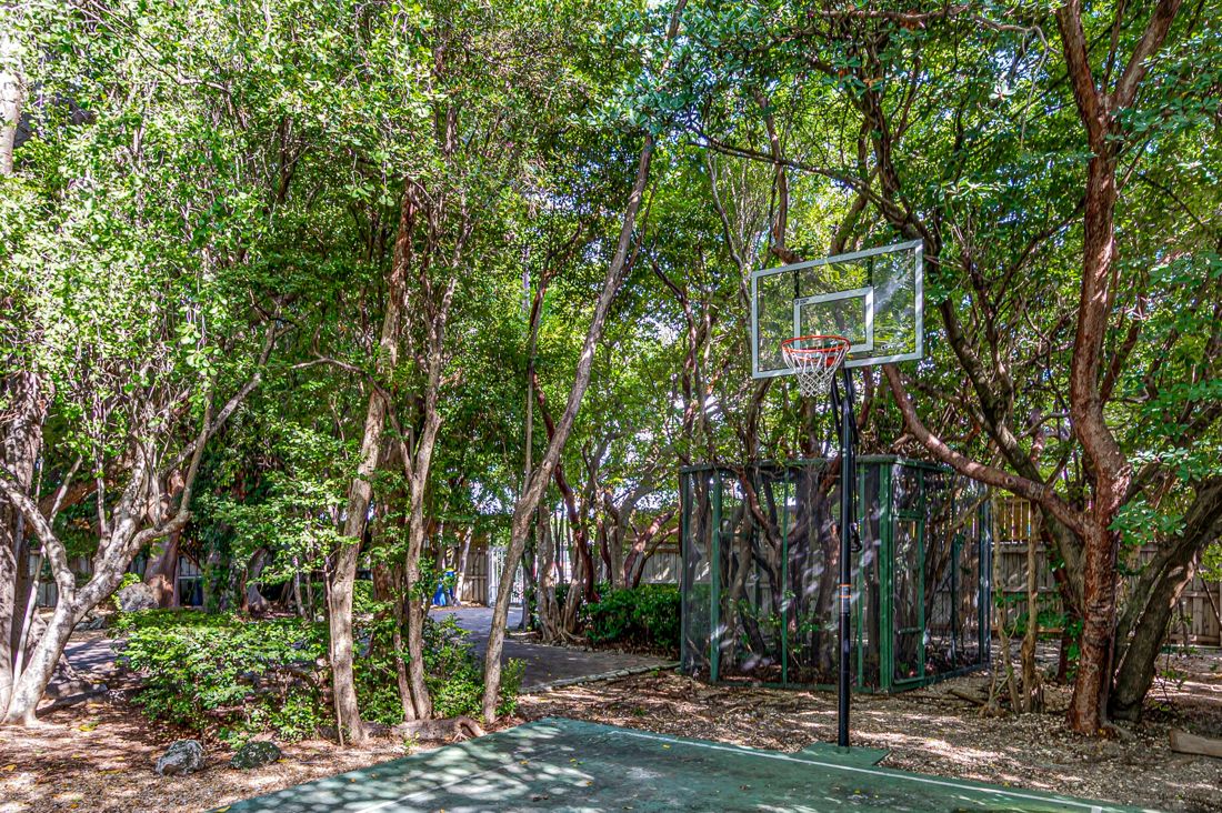 Outdoor private basketball court at Butterfly House Islamorada