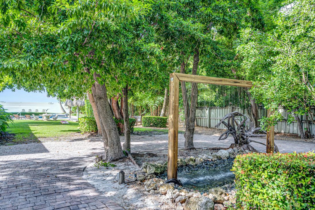 The fountain today at Butterfly House Islamorada